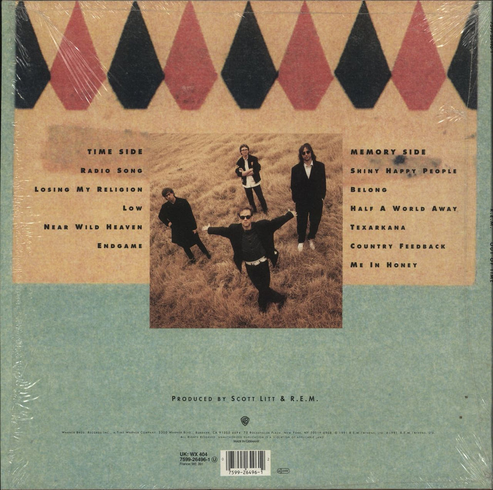 REM Out Of Time - Shrink UK vinyl LP album (LP record) 075992649612