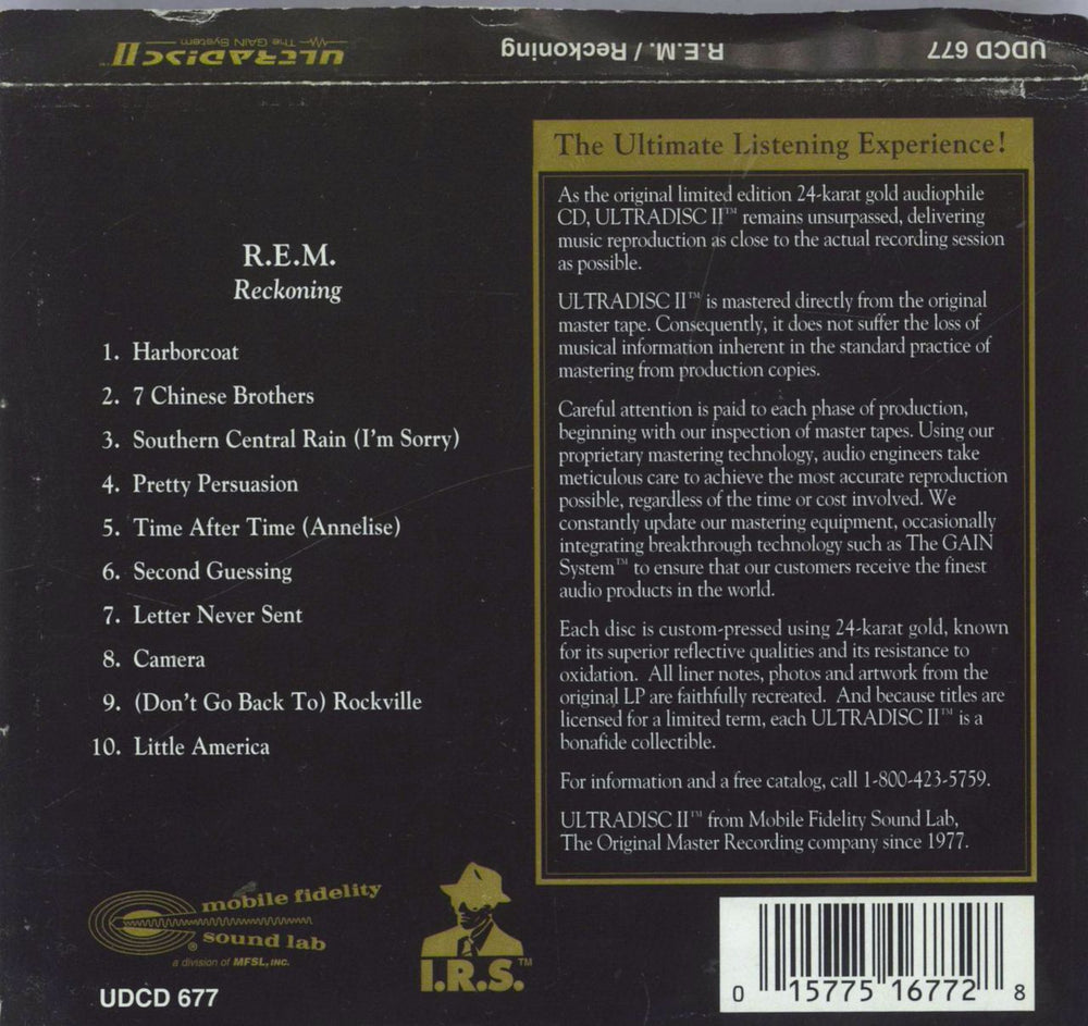 REM Reckoning - Gold US CD album (CDLP) 015775167728