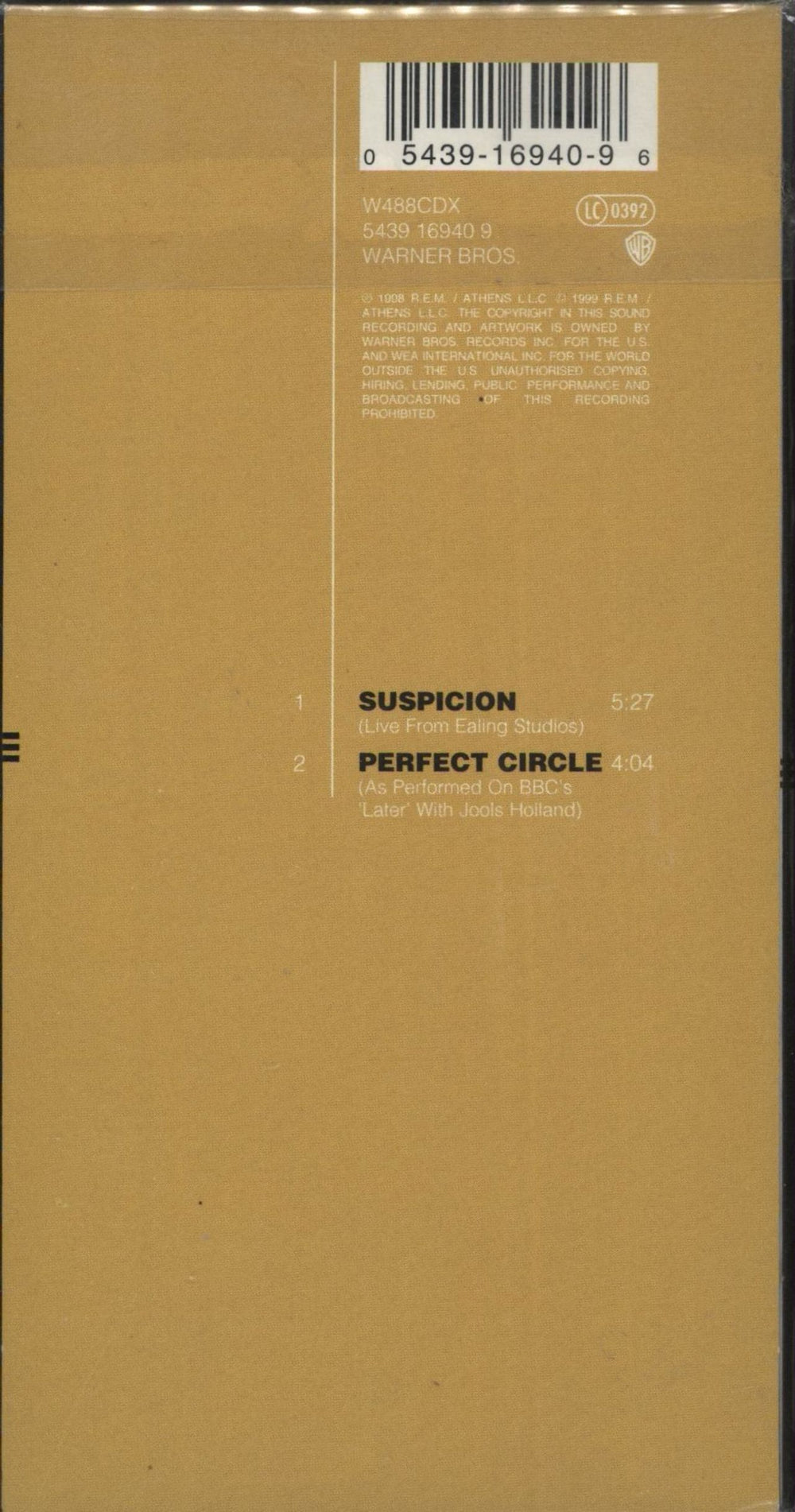 REM Suspicion UK 3" CD single (CD3) 054391694096