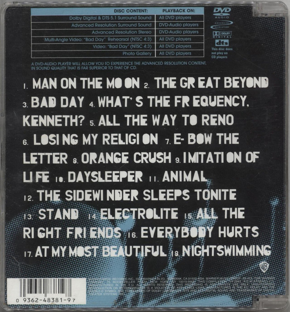 REM The Best Of R.E.M. In Time 1988 - 2003 US DVD-Audio disc 093624838197