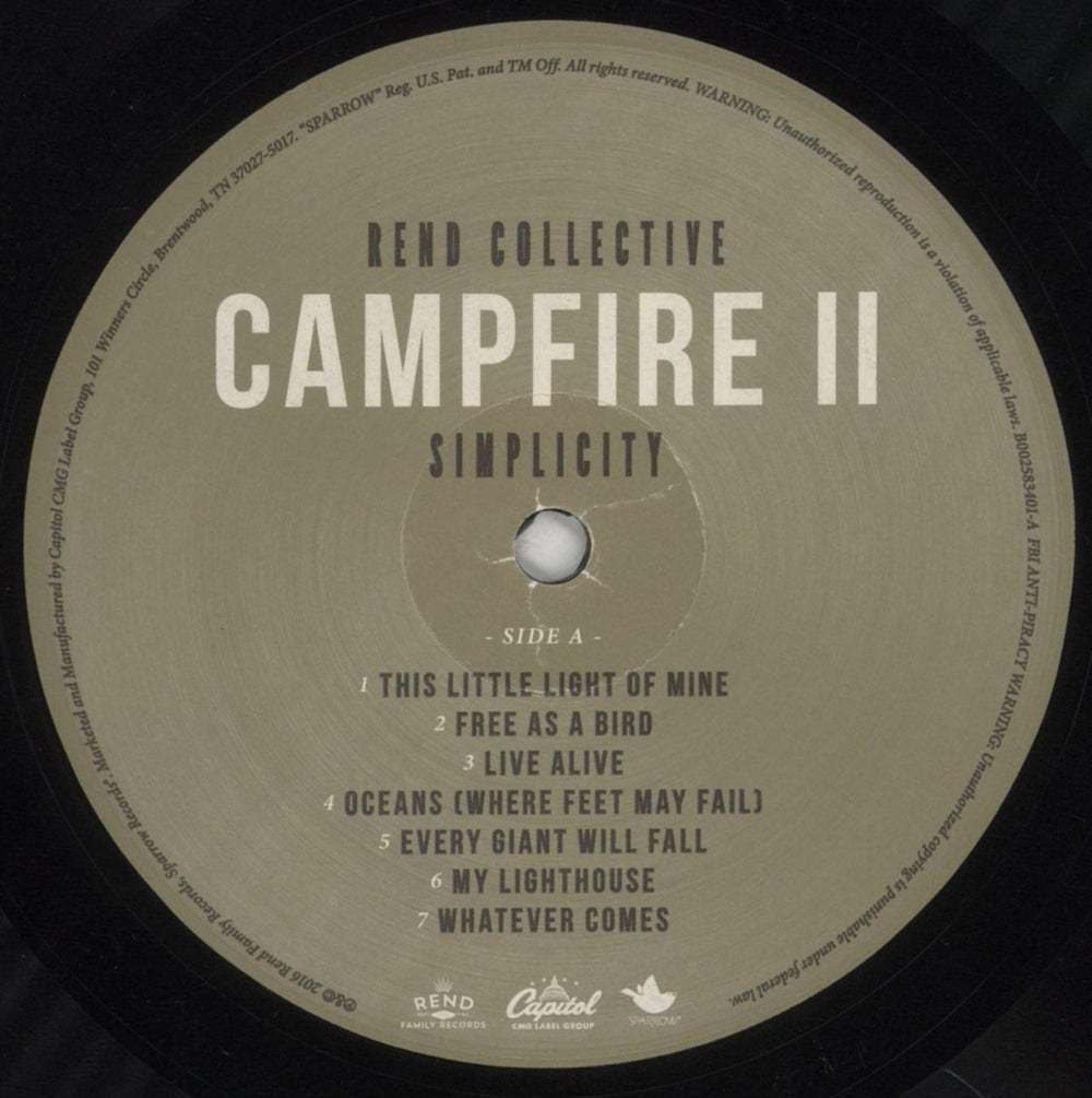 Rend Collective Campfire II US 12" vinyl single (12 inch record / Maxi-single) 8H112CA852018