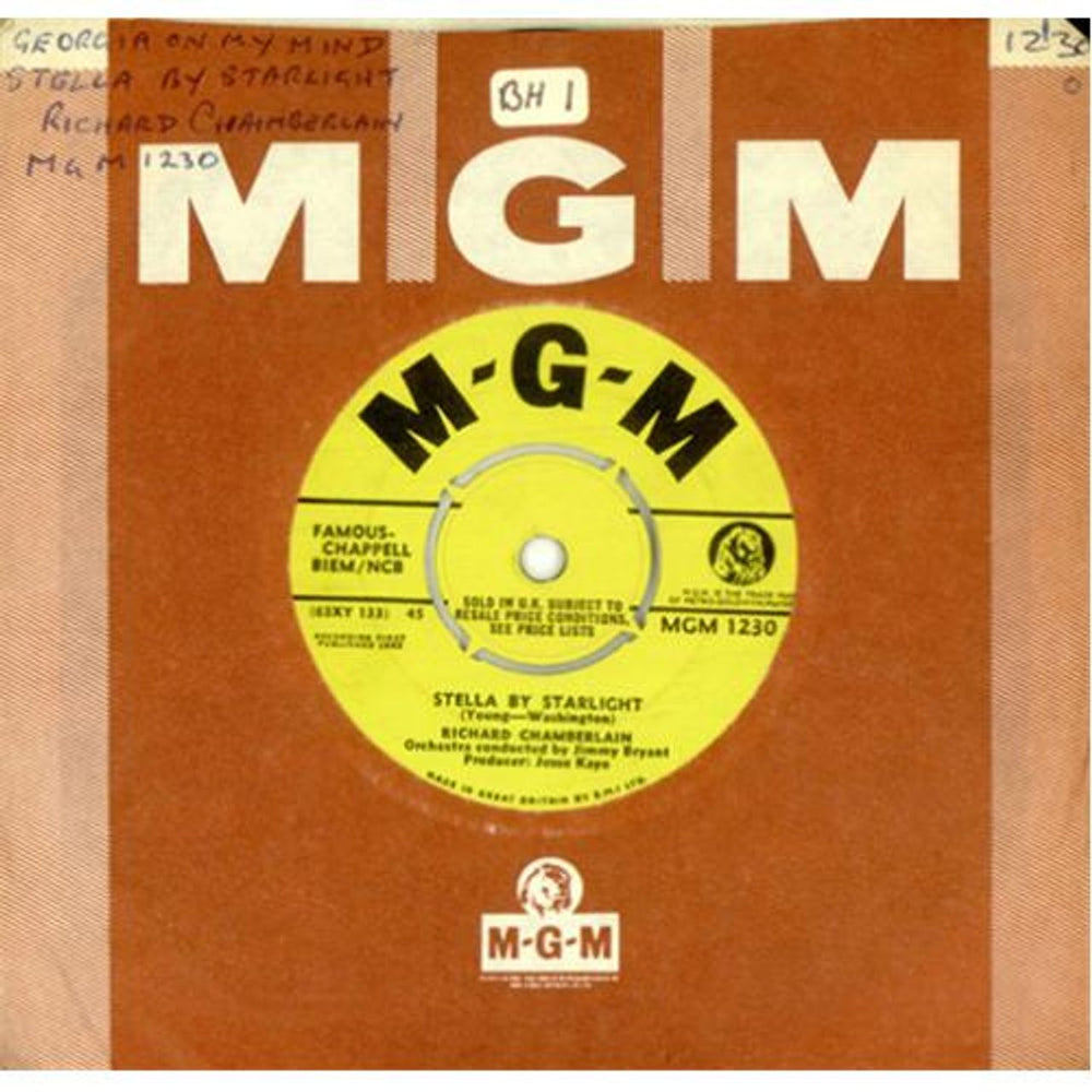 Richard Chamberlain Stella By Starlight UK 7" vinyl single (7 inch record / 45) MGM1230