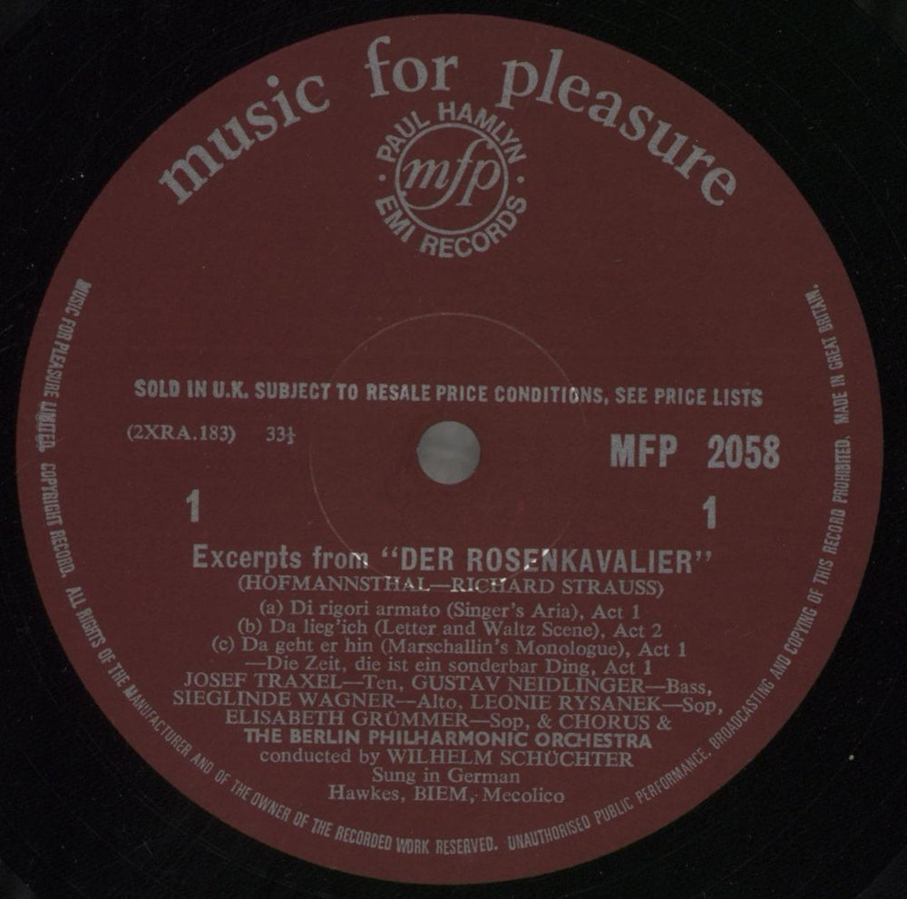 Richard Strauss Highlights from Der Rosenkavalier UK vinyl LP album (LP record) RG6LPHI538293