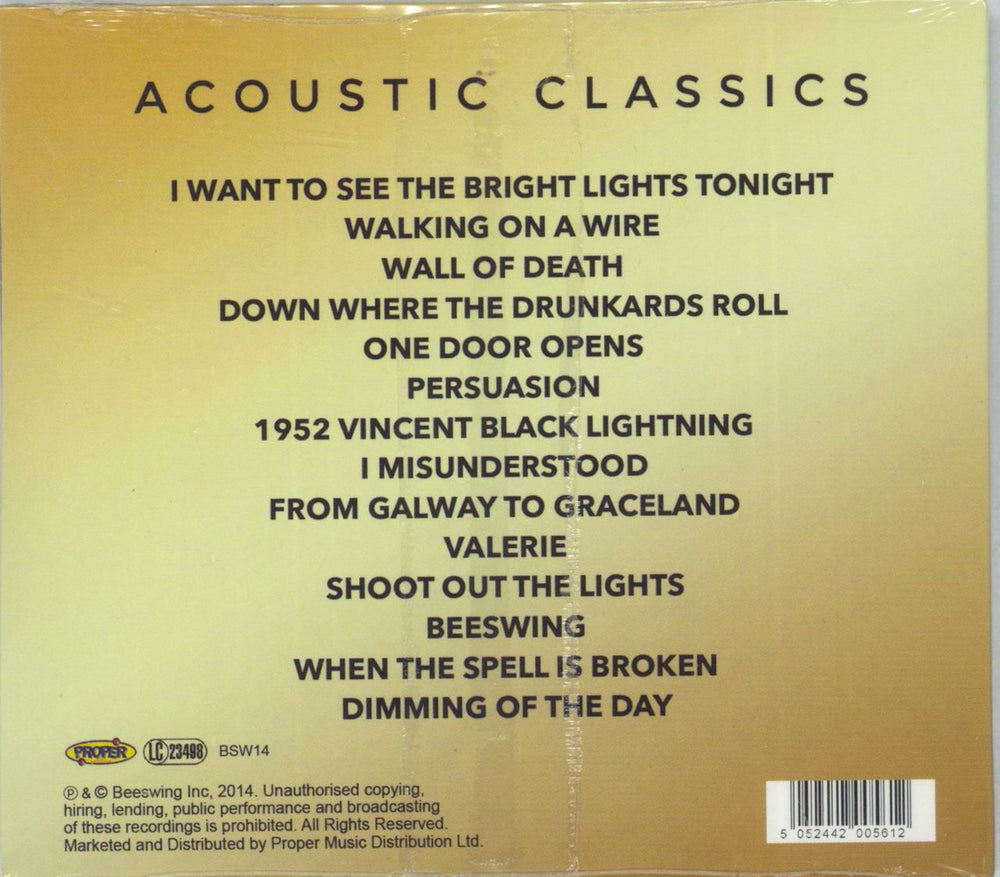 Richard Thompson Acoustic Classics - Sealed UK CD album (CDLP) RTHCDAC870526