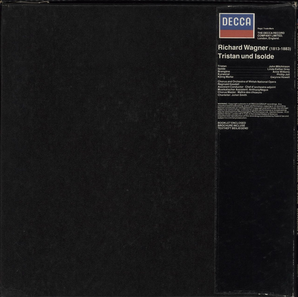 Richard Wagner Tristan und Isolde UK 5-LP vinyl album record set '1965