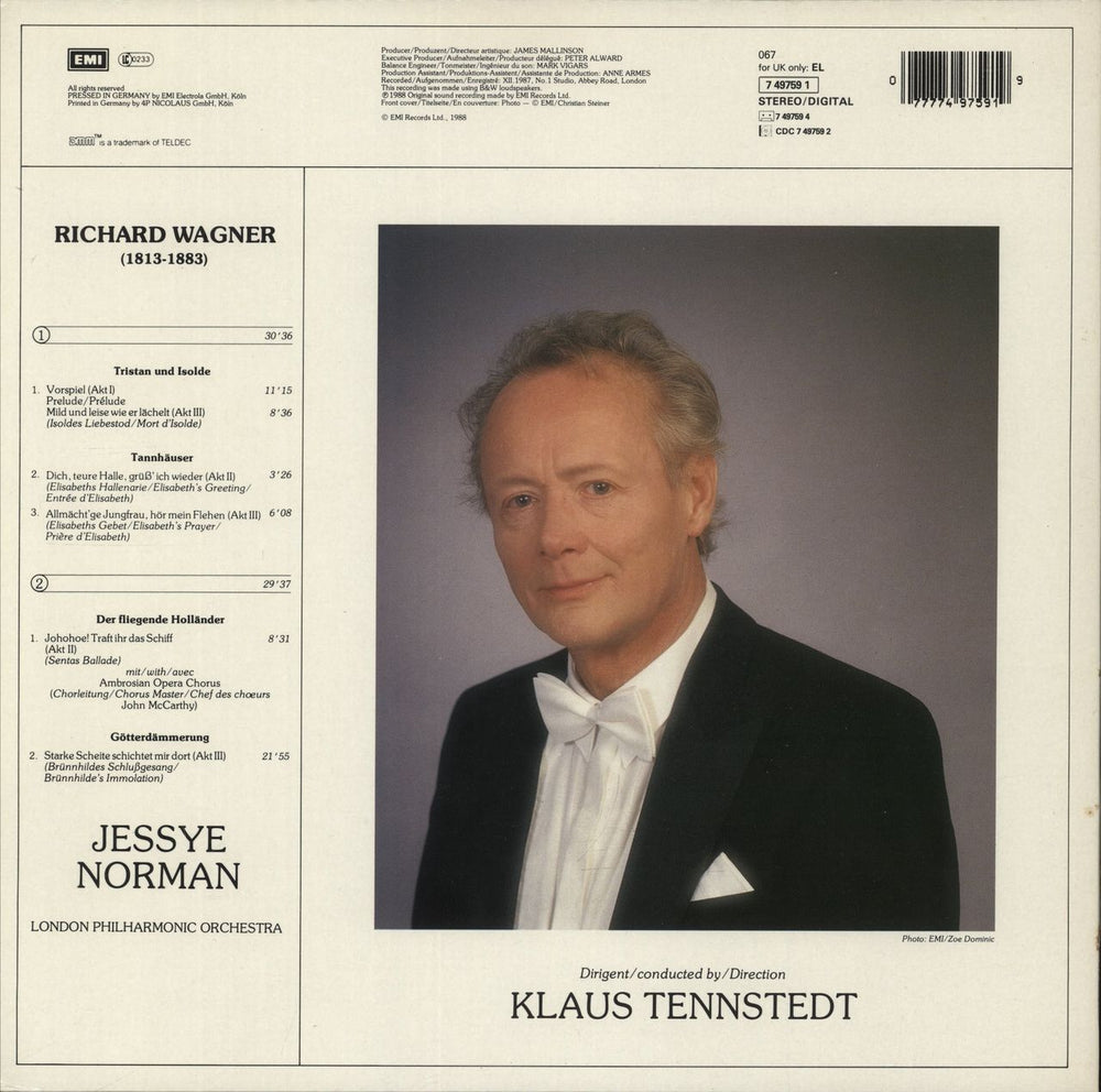 Richard Wagner Wagner: Szenen Aus: Tristan Und Isolde, Tannhäuser, Der Fliegende Holländer, Götterdämmerung German vinyl LP album (LP record) 077774975919