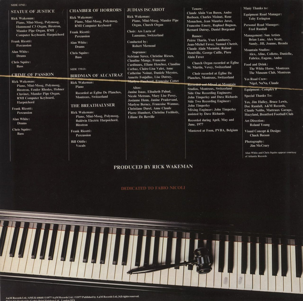 Rick Wakeman Criminal Record - EX UK vinyl LP album (LP record)