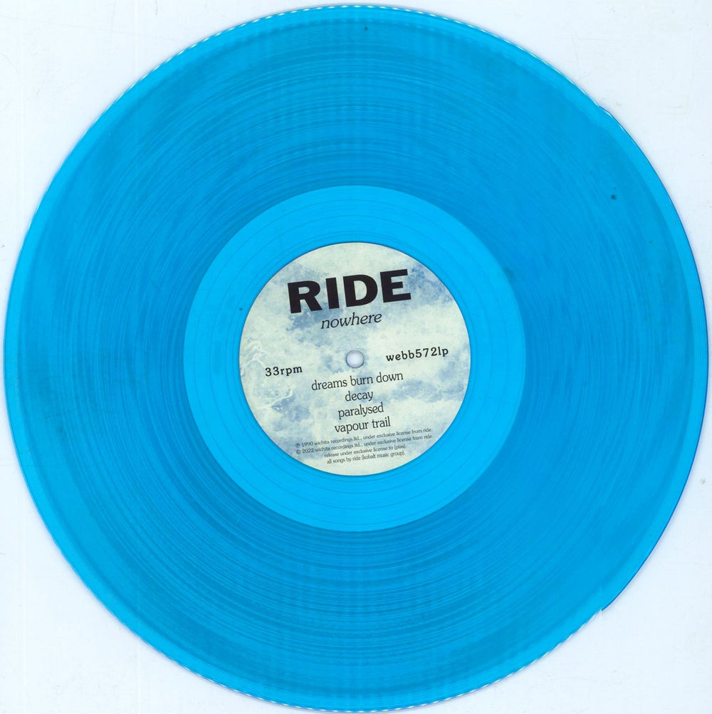 Ride Nowhere - Transparent Curacao Vinyl UK vinyl LP album (LP record) RIDLPNO805889