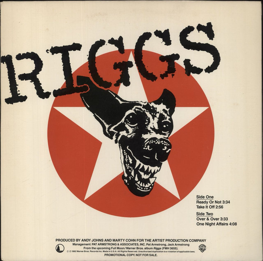 Riggs Riggs - Promotional Sampler US Promo 12" vinyl single (12 inch record / Maxi-single) PRO-A-1010