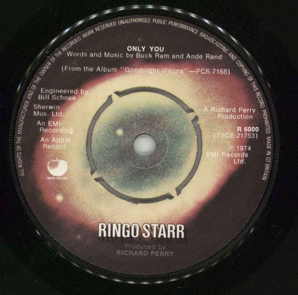 Ringo Starr Only You - P/S UK 7" vinyl single (7 inch record / 45) RIN07ON54382
