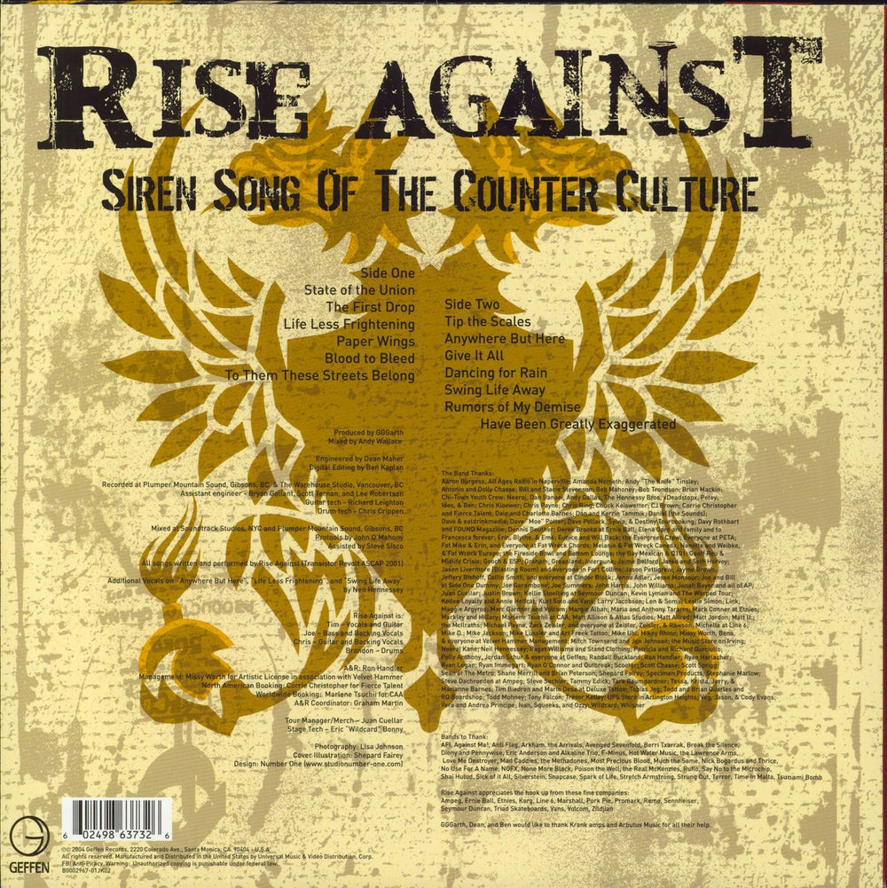 Rise Against Siren Song of The Counter Culture - Red and Yellow SwirlVinyl US vinyl LP album (LP record)