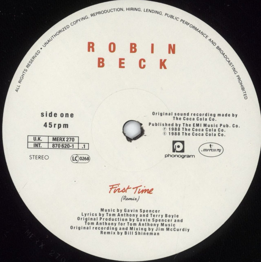 Robin Beck First Time UK 12" vinyl single (12 inch record / Maxi-single) RBE12FI297759
