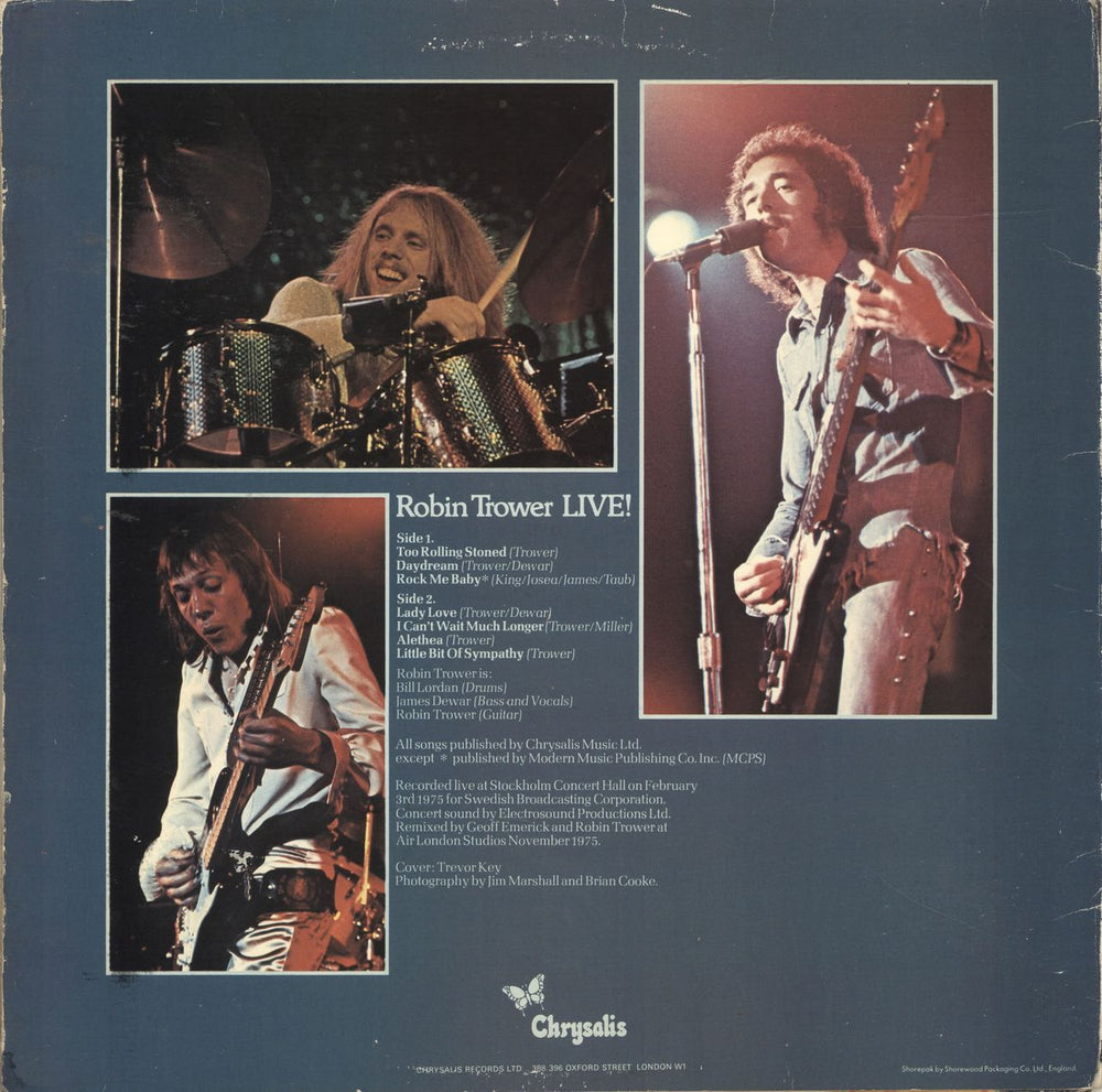 Robin Trower Live! - EX UK vinyl LP album (LP record)