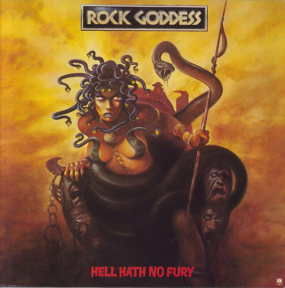 Rock Goddess Hell Hath No Fury - Gold Promo Stamped UK Promo vinyl LP album (LP record) AMLX68560