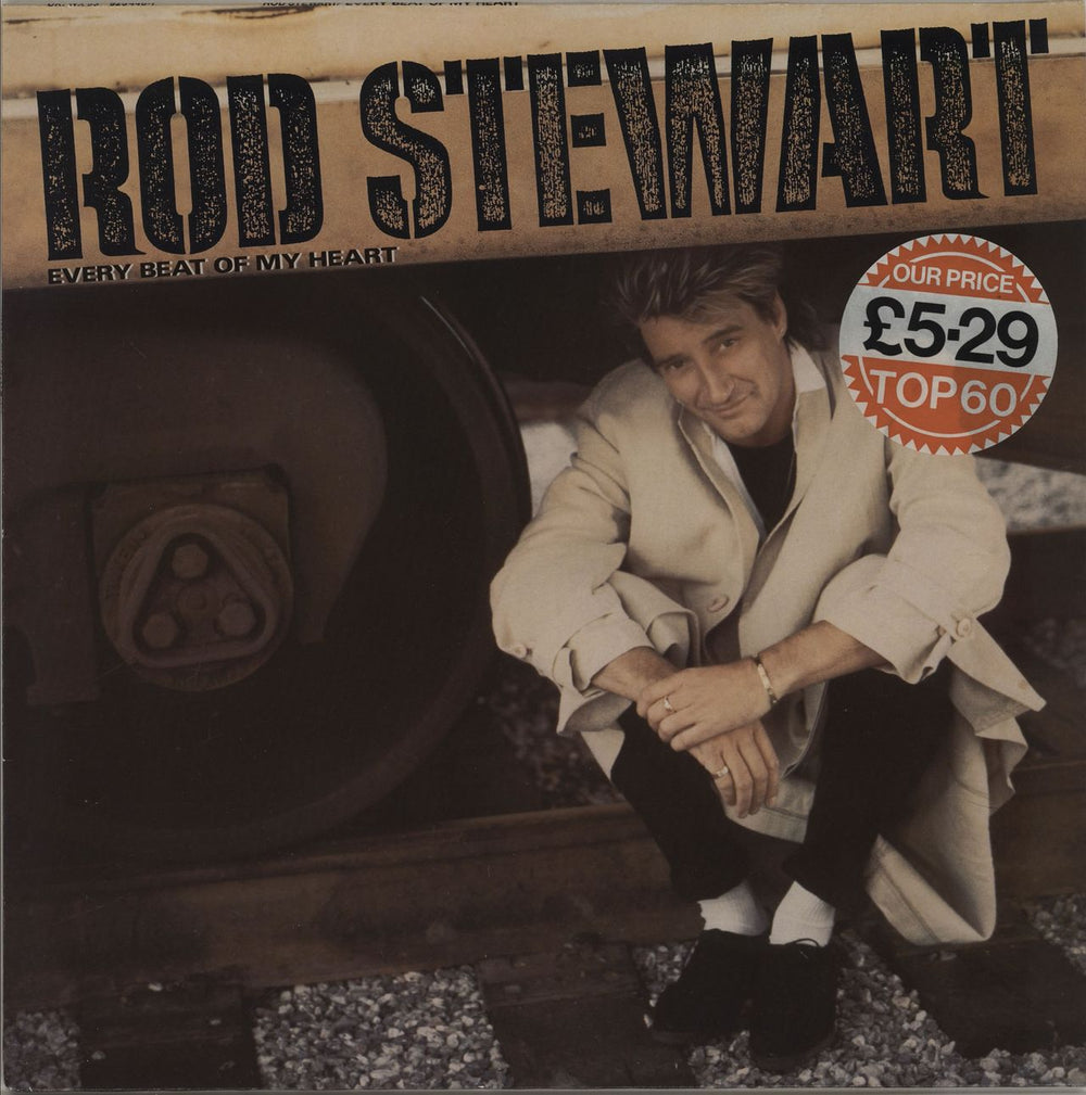 Rod Stewart Every Beat Of My Heart - price stickered p/s UK vinyl LP album (LP record) WX53