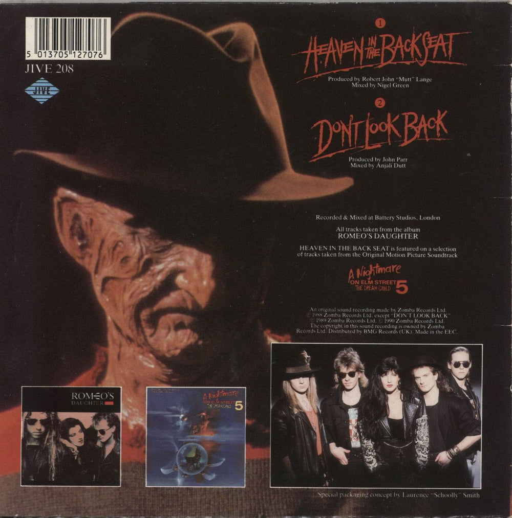 Romeo's Daughter Heaven In The Backseat UK 7" vinyl single (7 inch record / 45) 5013705127076