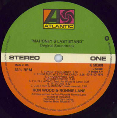Ronnie Wood Mahoney's Last Stand UK Vinyl LP — RareVinyl.com