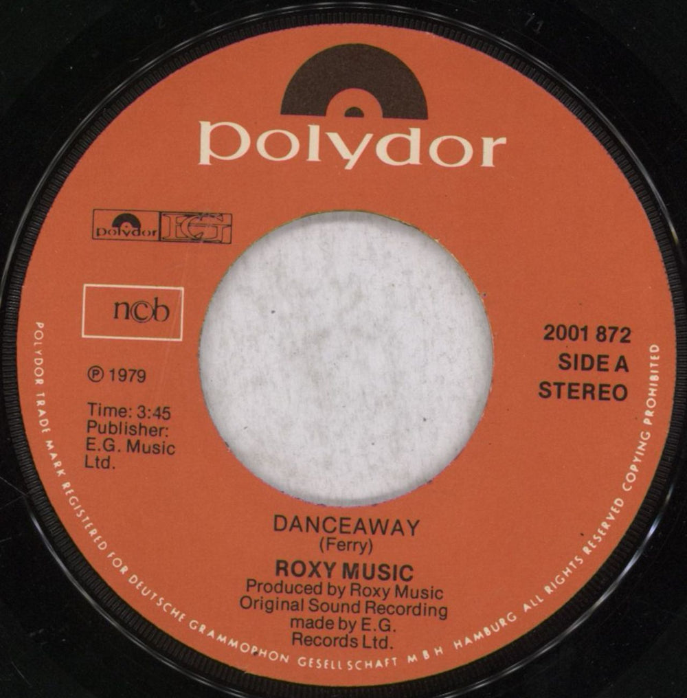 Roxy Music Dance Away German 7" vinyl single (7 inch record / 45) RXY07DA118956