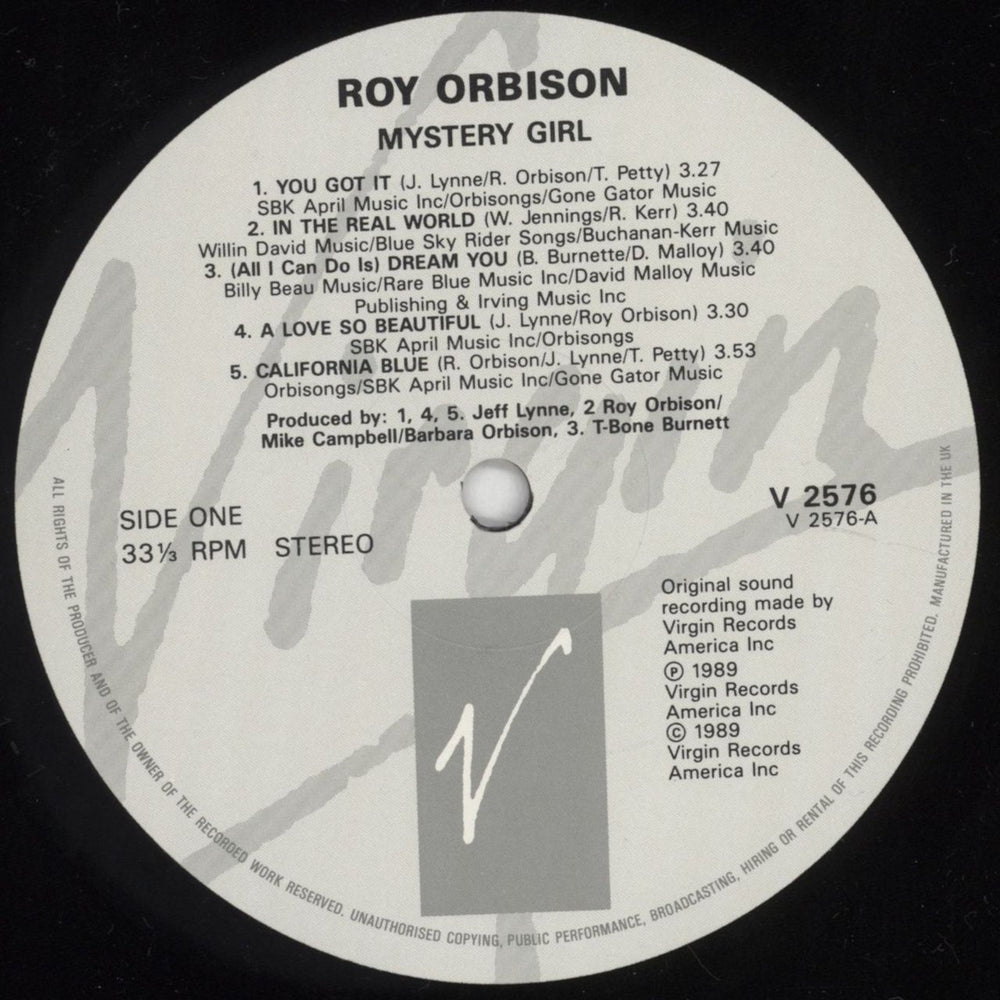 Roy Orbison Mystery Girl UK vinyl LP album (LP record) RYOLPMY228314