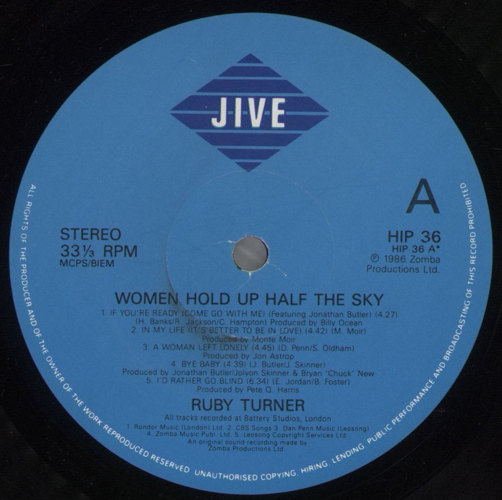 Ruby Turner Women Hold Up Half The Sky - Hype Sticker UK vinyl LP album (LP record) RUBLPWO495077