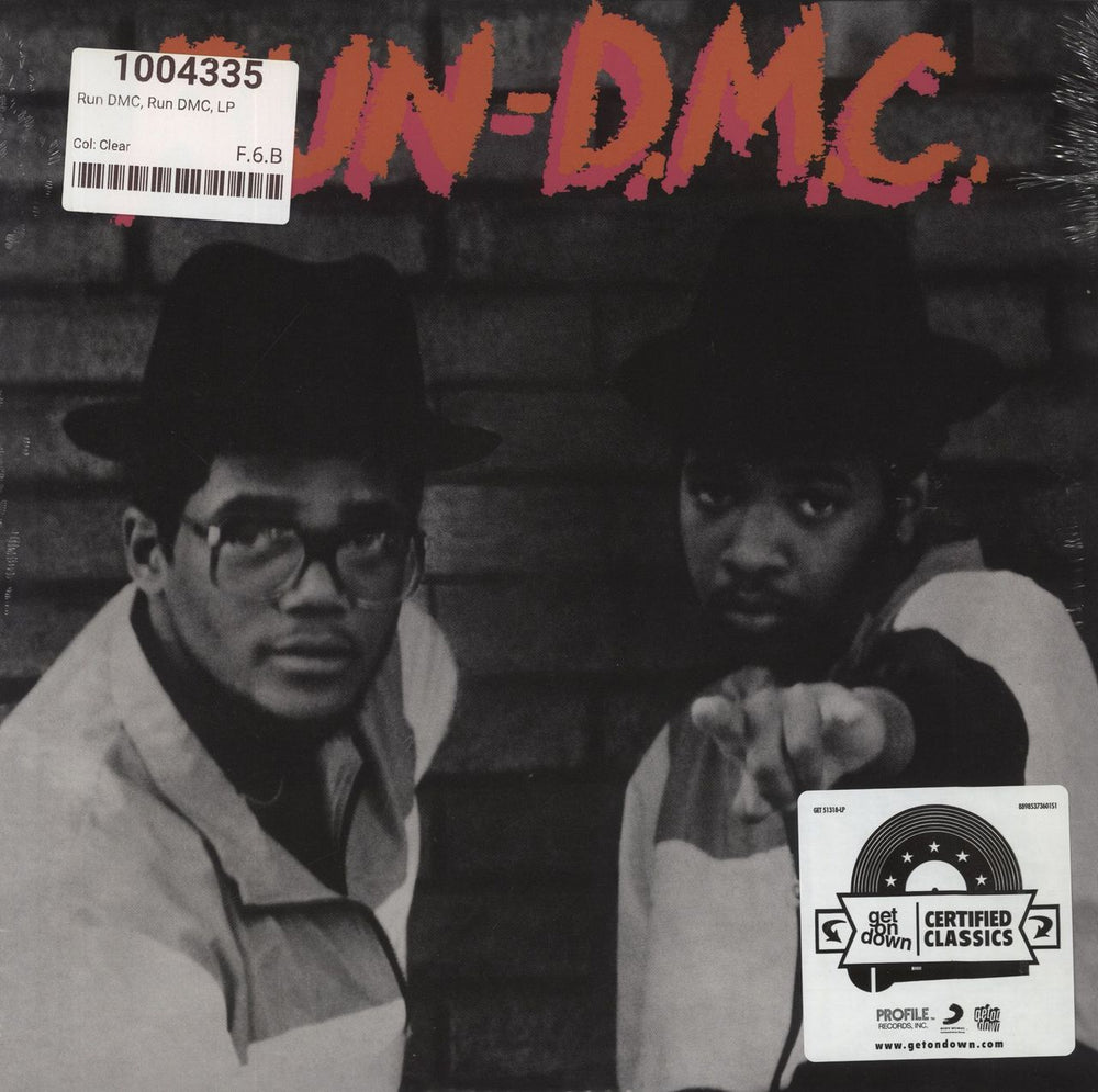 Run DMC Run DMC - Clear Vinyl - Sealed UK vinyl LP album (LP record) GET 51318-LP