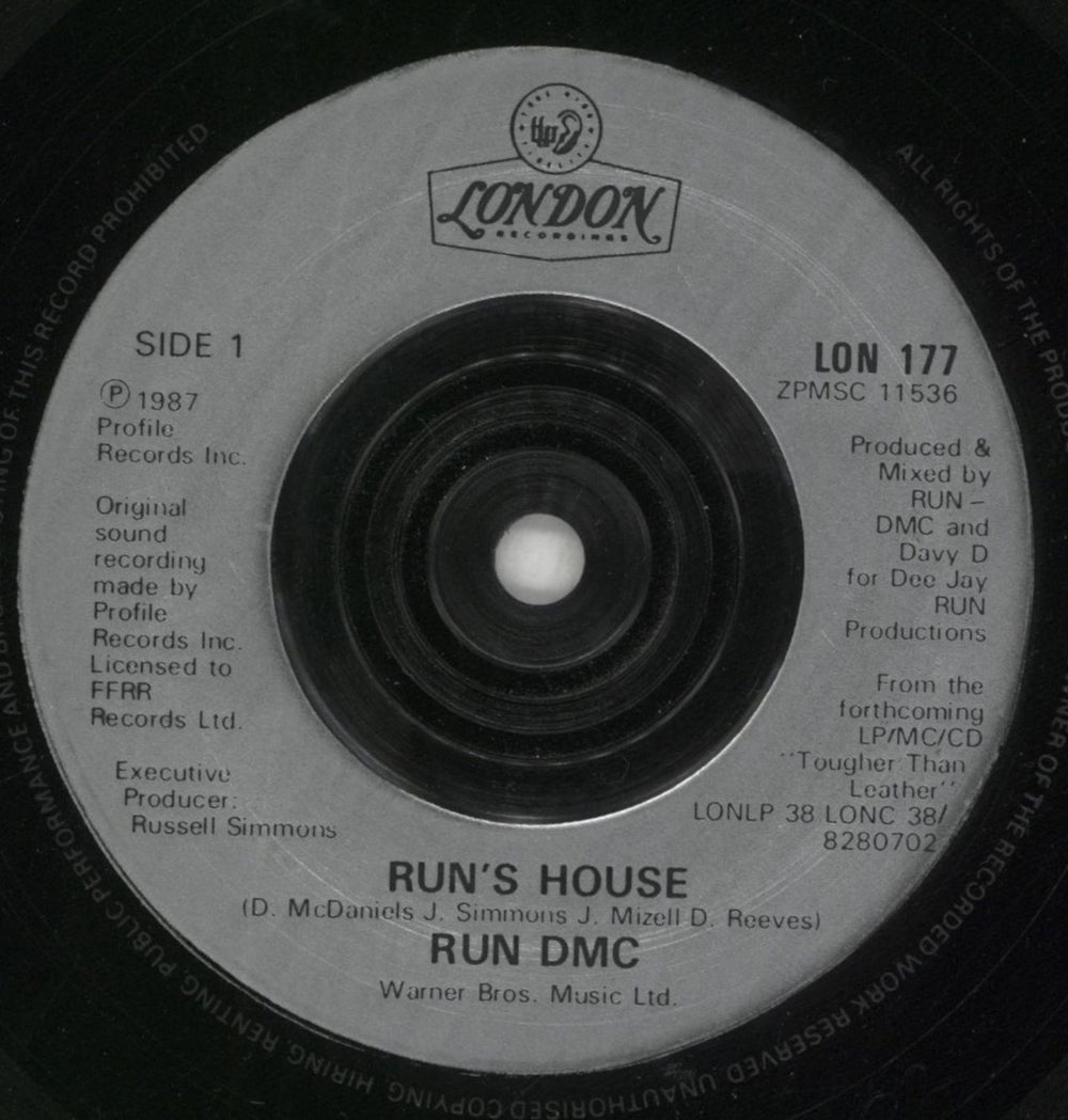 Run DMC Run's House UK 7" vinyl single (7 inch record / 45) RMC07RU854214