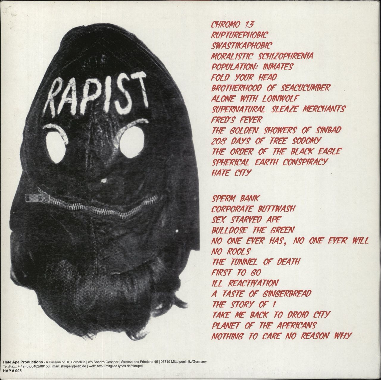 Rupture Sex, Drugs And Rupture German Vinyl LP — RareVinyl.com