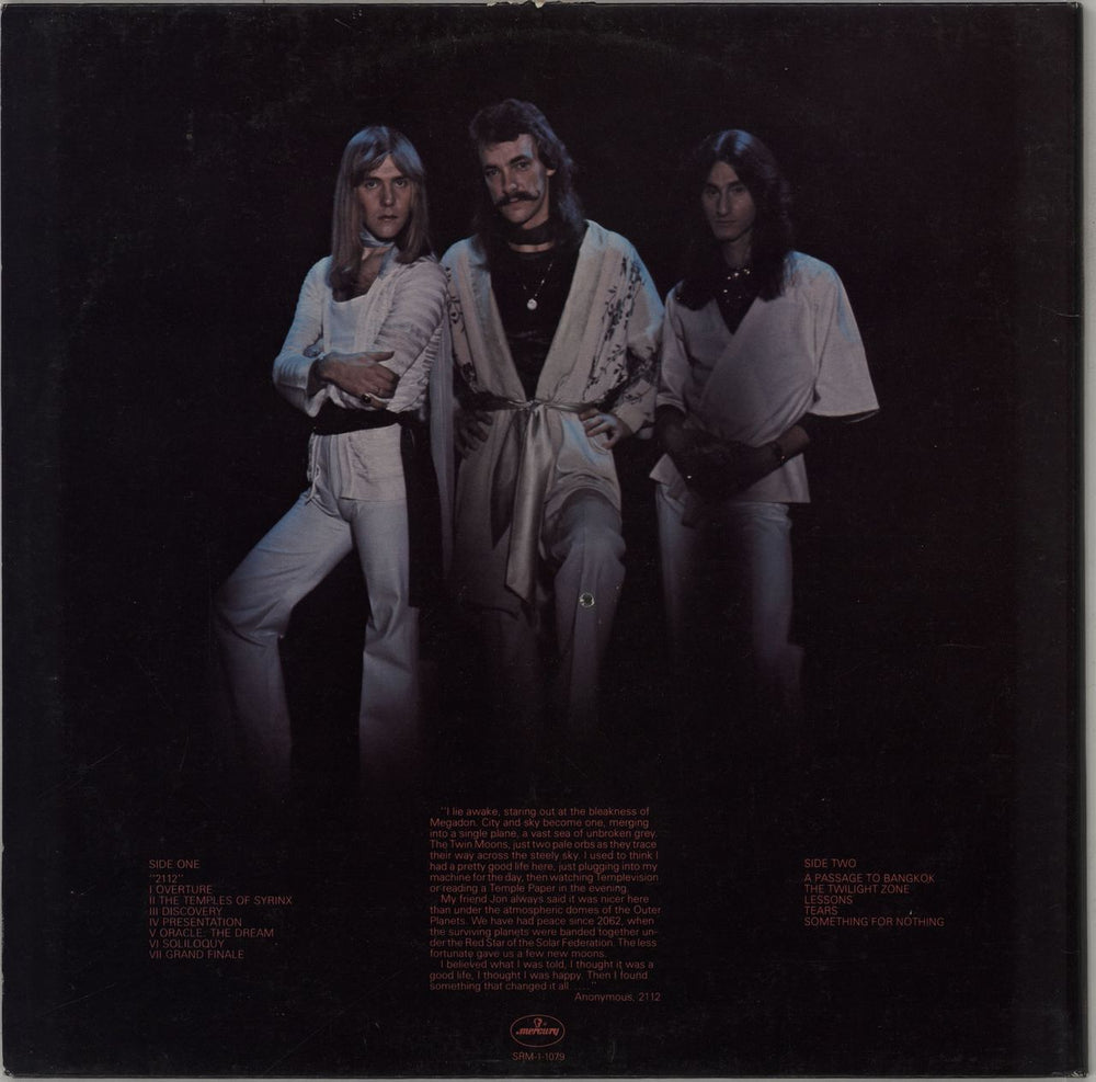 Rush 2112 (Twenty One Twelve) - deletion hole US vinyl LP album (LP record)