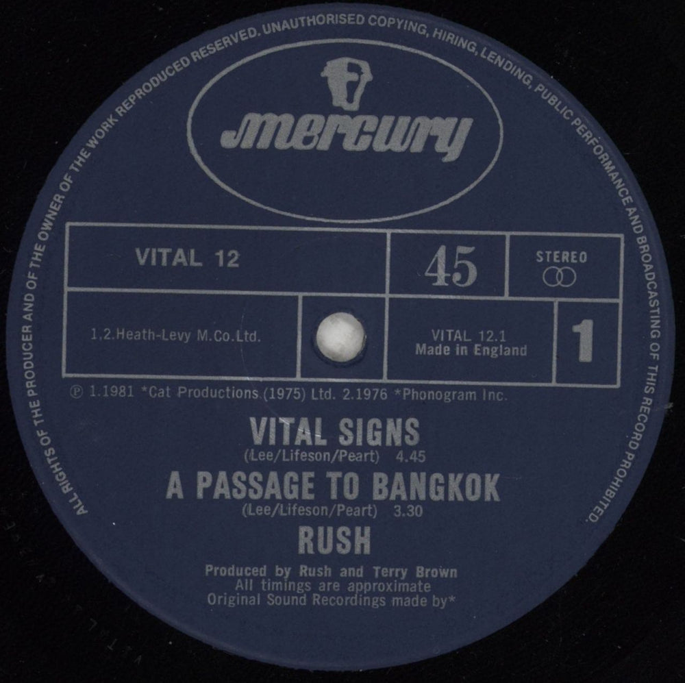 Rush Vital Signs - VG UK 12" vinyl single (12 inch record / Maxi-single) RUS12VI771043