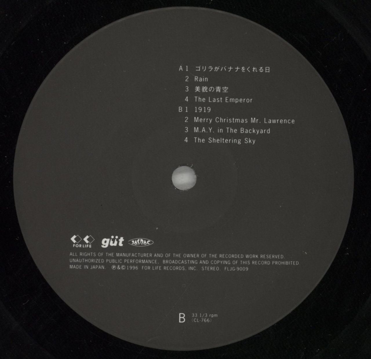 Ryuichi Sakamoto 1996 2LP レコード Ryuichi Sakamoto ‎– 1996 Original First Pressing Japan 2LP