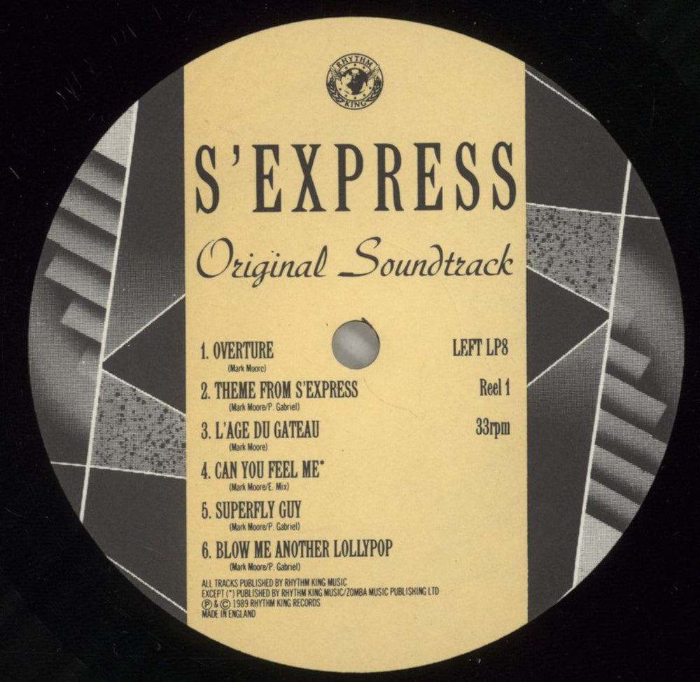 S'Express Original Soundtrack - Complete UK vinyl LP album (LP record) XPRLPOR880585
