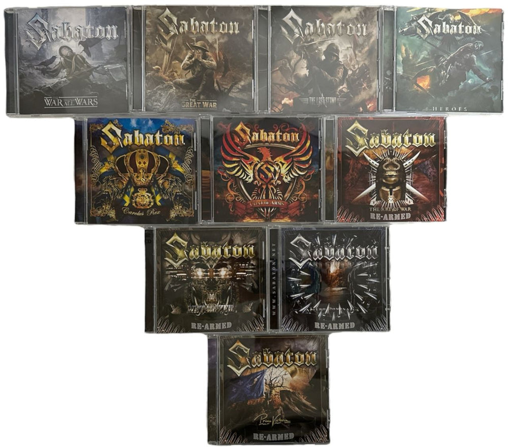Sabaton 2005-2022 Studio Albums German CD album (CDLP) TEN ALBUM BUNDLE