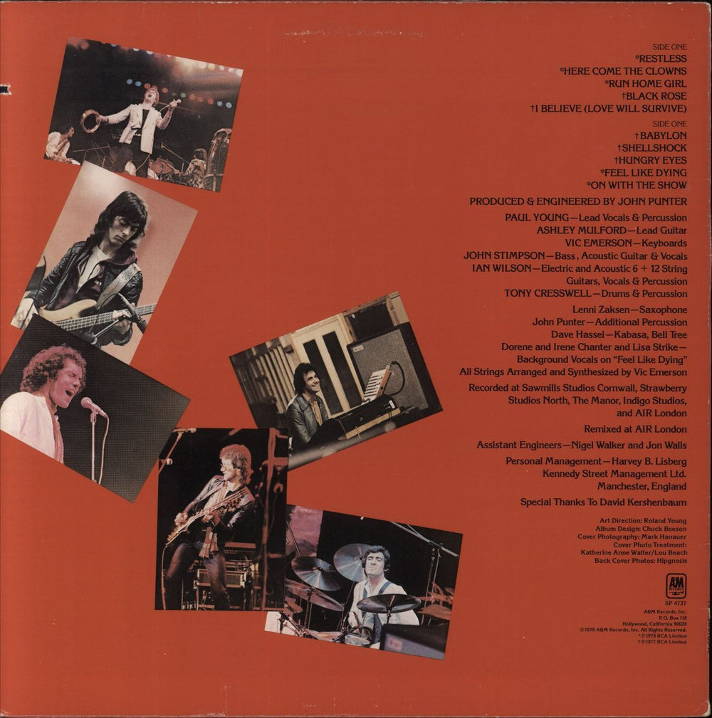 Sad Cafe Misplaced Ideals Canadian vinyl LP album (LP record)