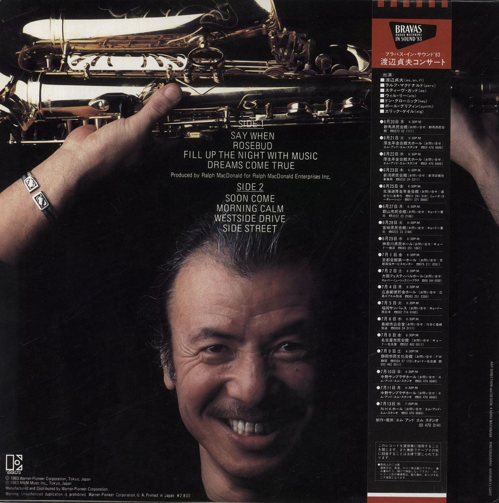 Sadao Watanabe Fill Up The Night Japanese vinyl LP album (LP record)