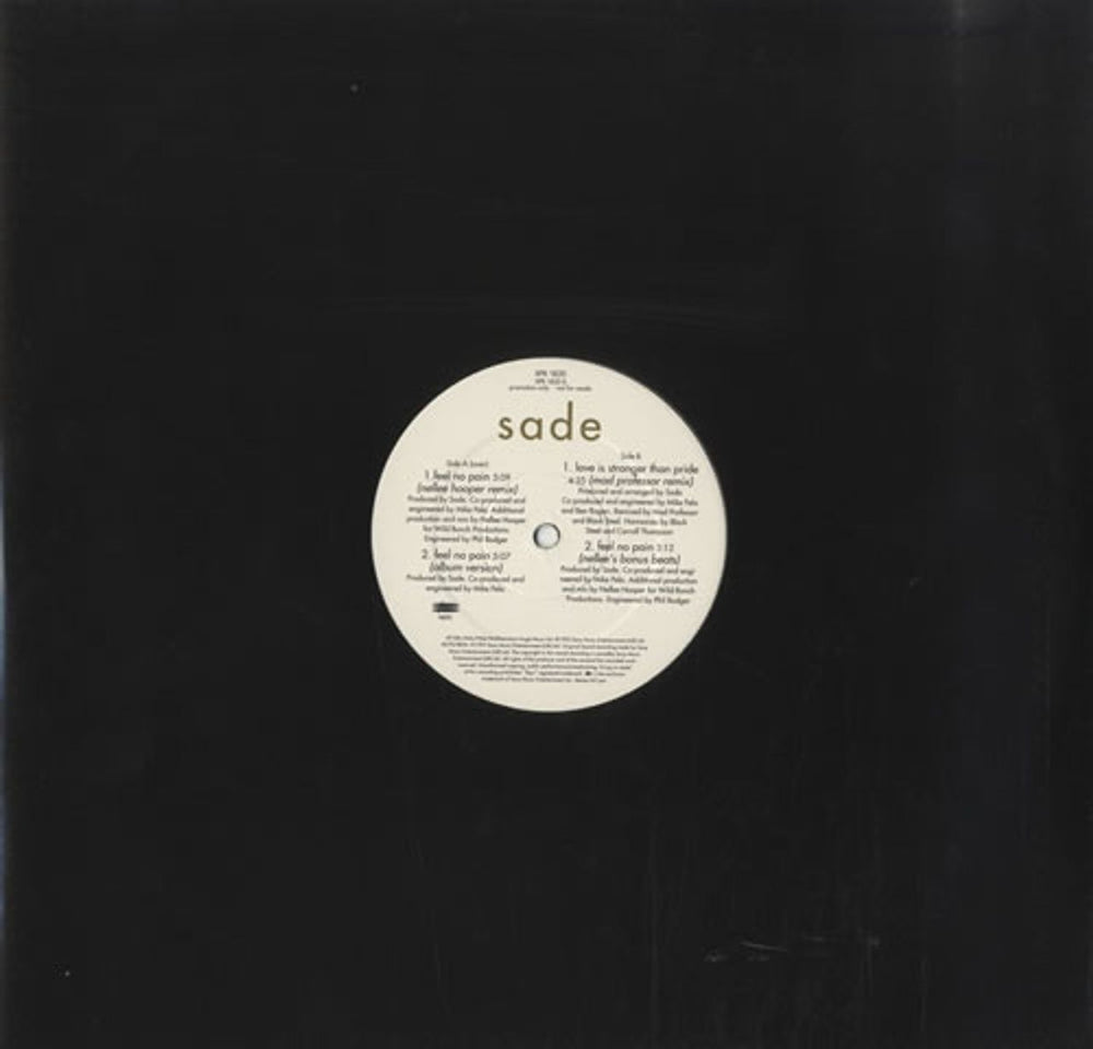 Sade Feel No Pain UK Promo 12" vinyl single (12 inch record / Maxi-single) XPR1820