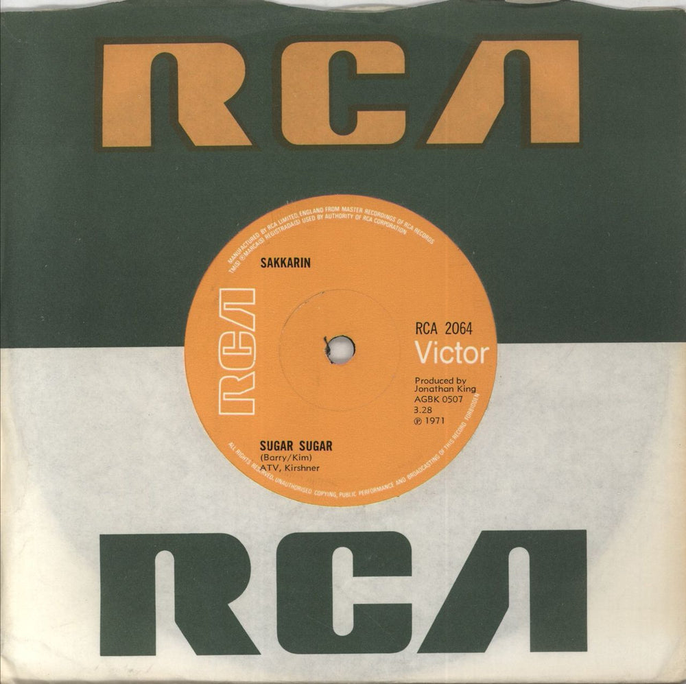 Sakkarin Sugar Sugar UK 7" vinyl single (7 inch record / 45) RCA2064