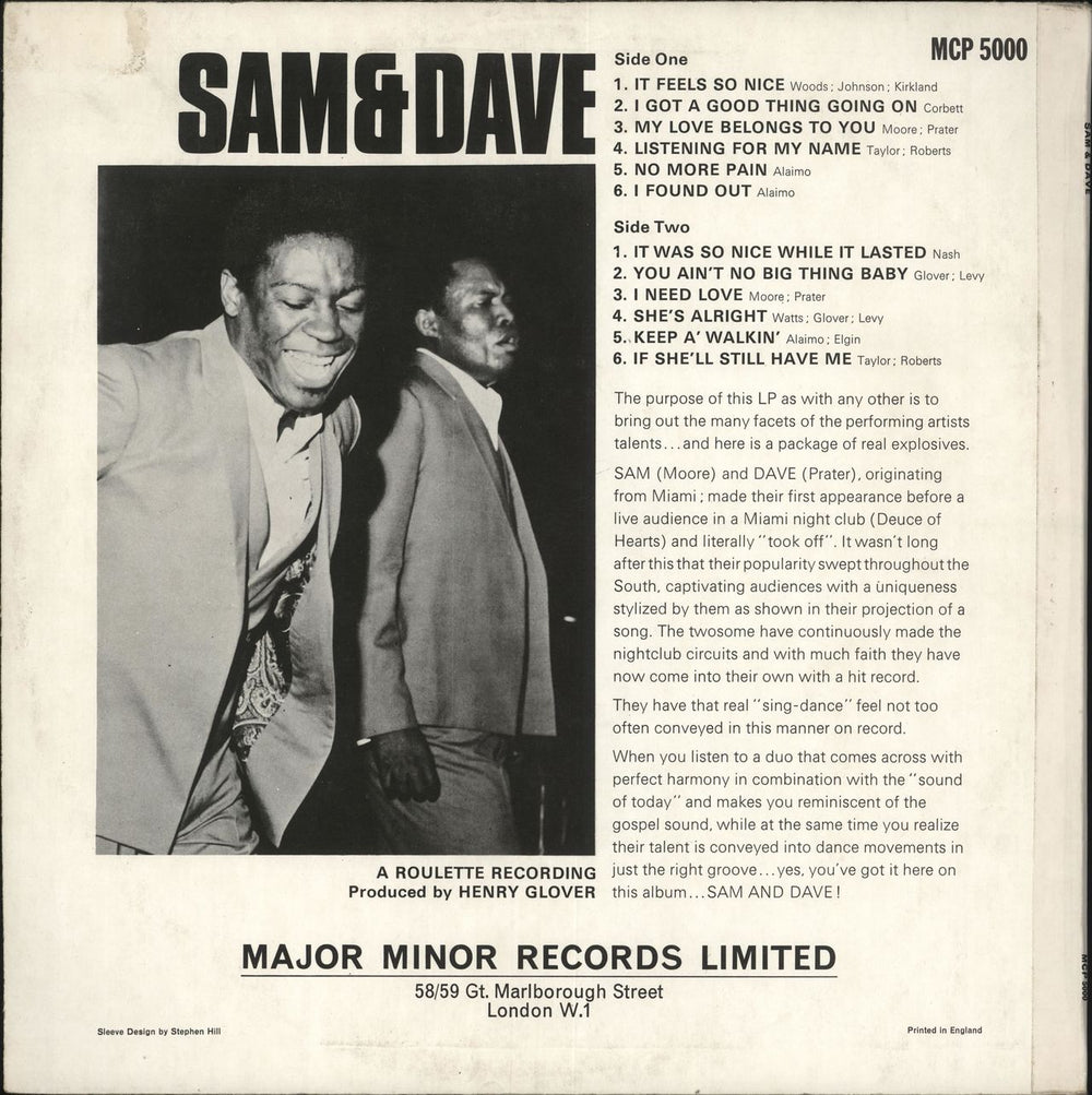 Sam & Dave Sam & Dave UK vinyl LP album (LP record)