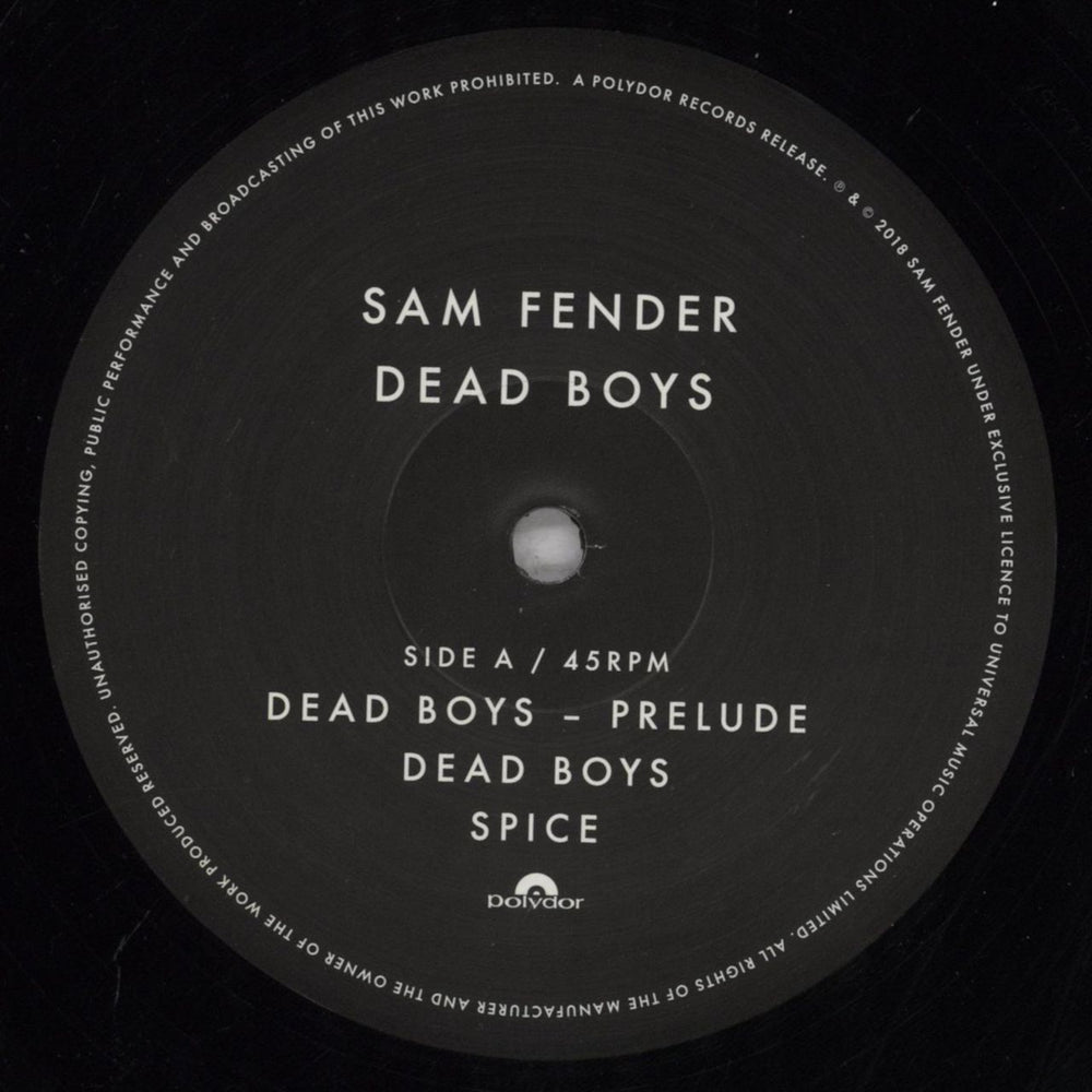 Sam Fender Dead Boys EP - Autographed UK 12" vinyl single (12 inch record / Maxi-single) 0BN12DE846259