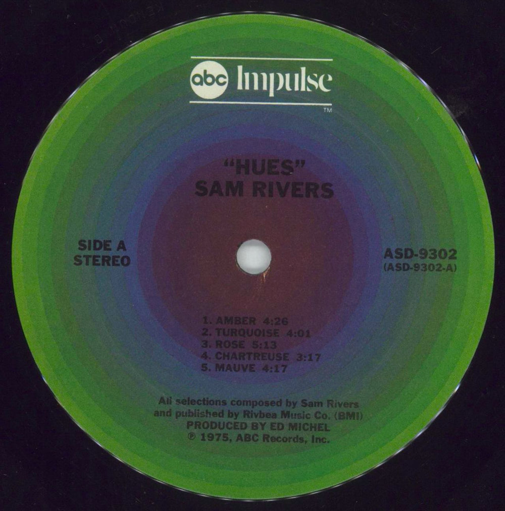 Sam Rivers Hues UK vinyl LP album (LP record) 1SRLPHU850766