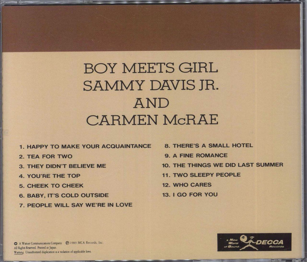 Sammy Davis Jr Boy Meets Girl Japanese CD album (CDLP)