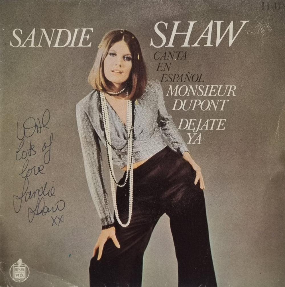 Sandie Shaw Canta En Español - Autographed Spanish 7" vinyl single (7 inch record / 45) H-478
