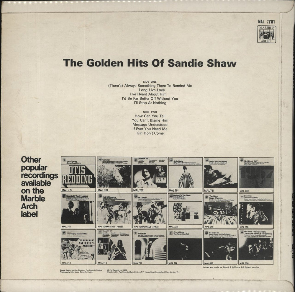 Sandie Shaw The Golden Hits Of Sandie Shaw UK vinyl LP album (LP record)