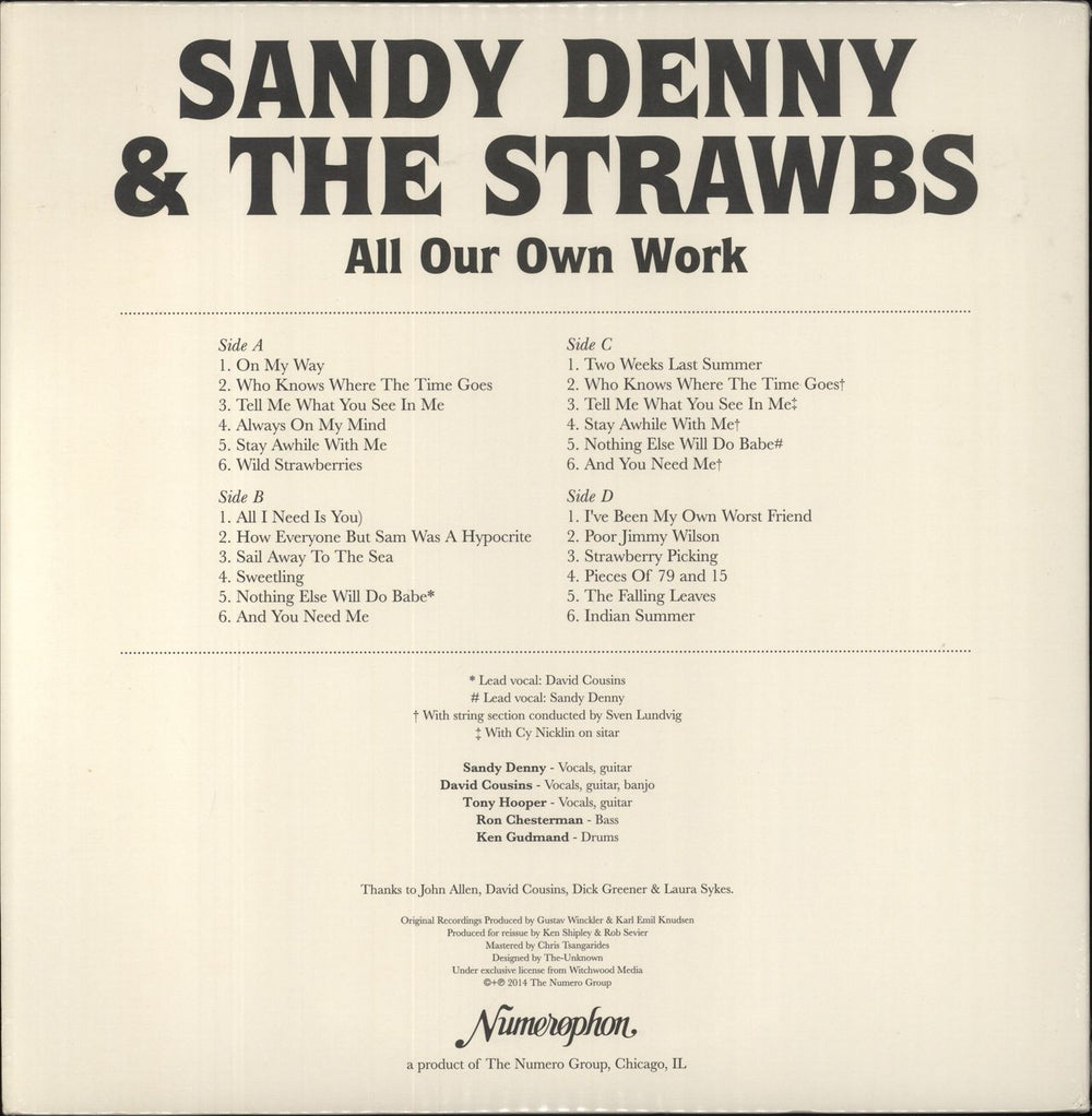 Sandy Denny All Our Own Work - Sealed US 2-LP vinyl record set (Double LP Album) 825764400510