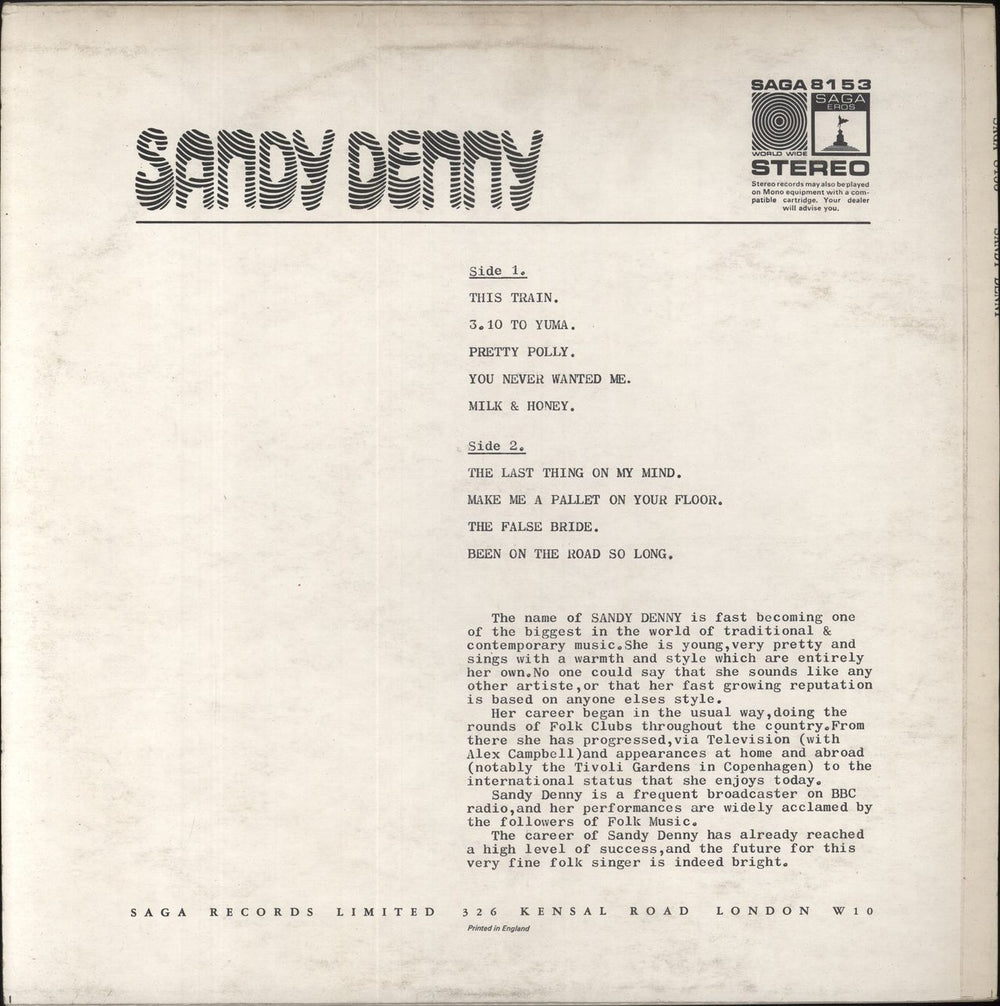 Sandy Denny Sandy Denny - VG UK vinyl LP album (LP record)