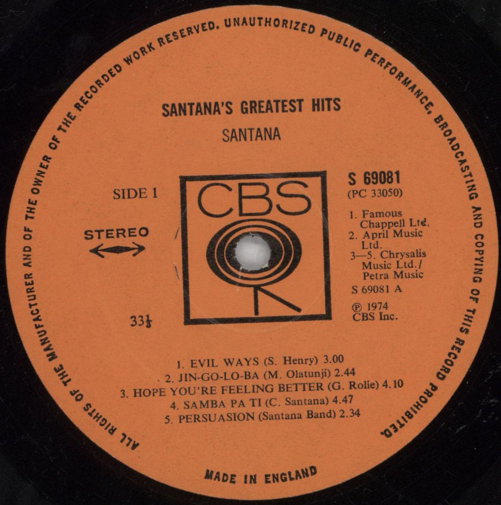 Santana Greatest Hits - 1st + Inner UK vinyl LP album (LP record) SNTLPGR821277