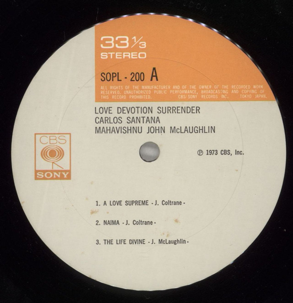 Santana Love Devotion Surrender Japanese vinyl LP album (LP record) SNTLPLO880760