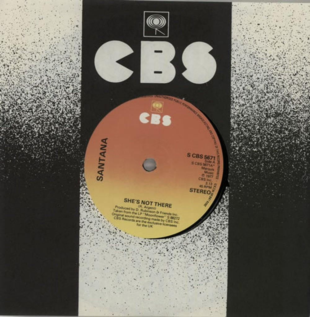 Santana She's Not There UK 7" vinyl single (7 inch record / 45) SCBS5671