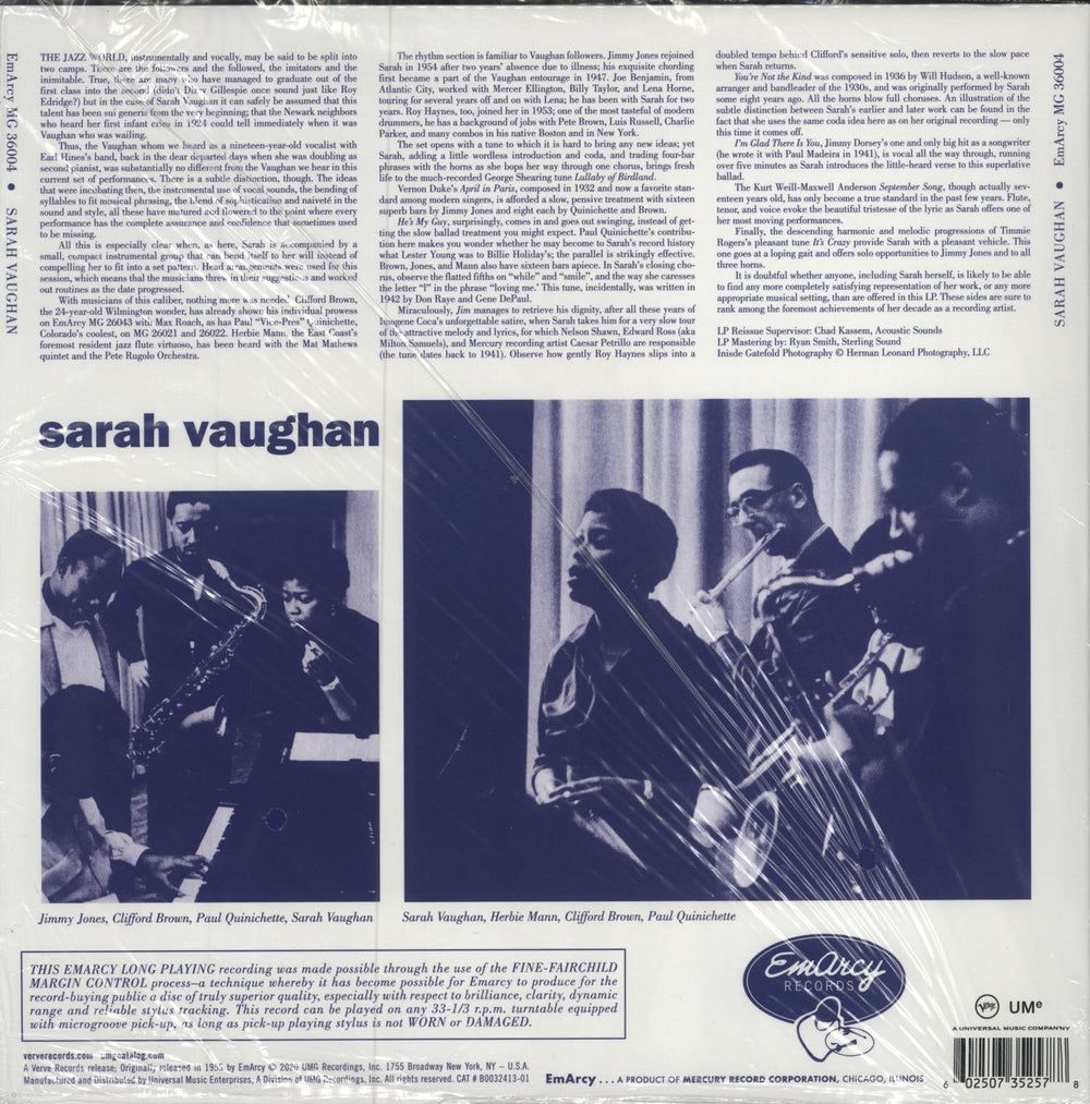 Sarah Vaughan Sarah Vaughan US vinyl LP album (LP record) 602507352578