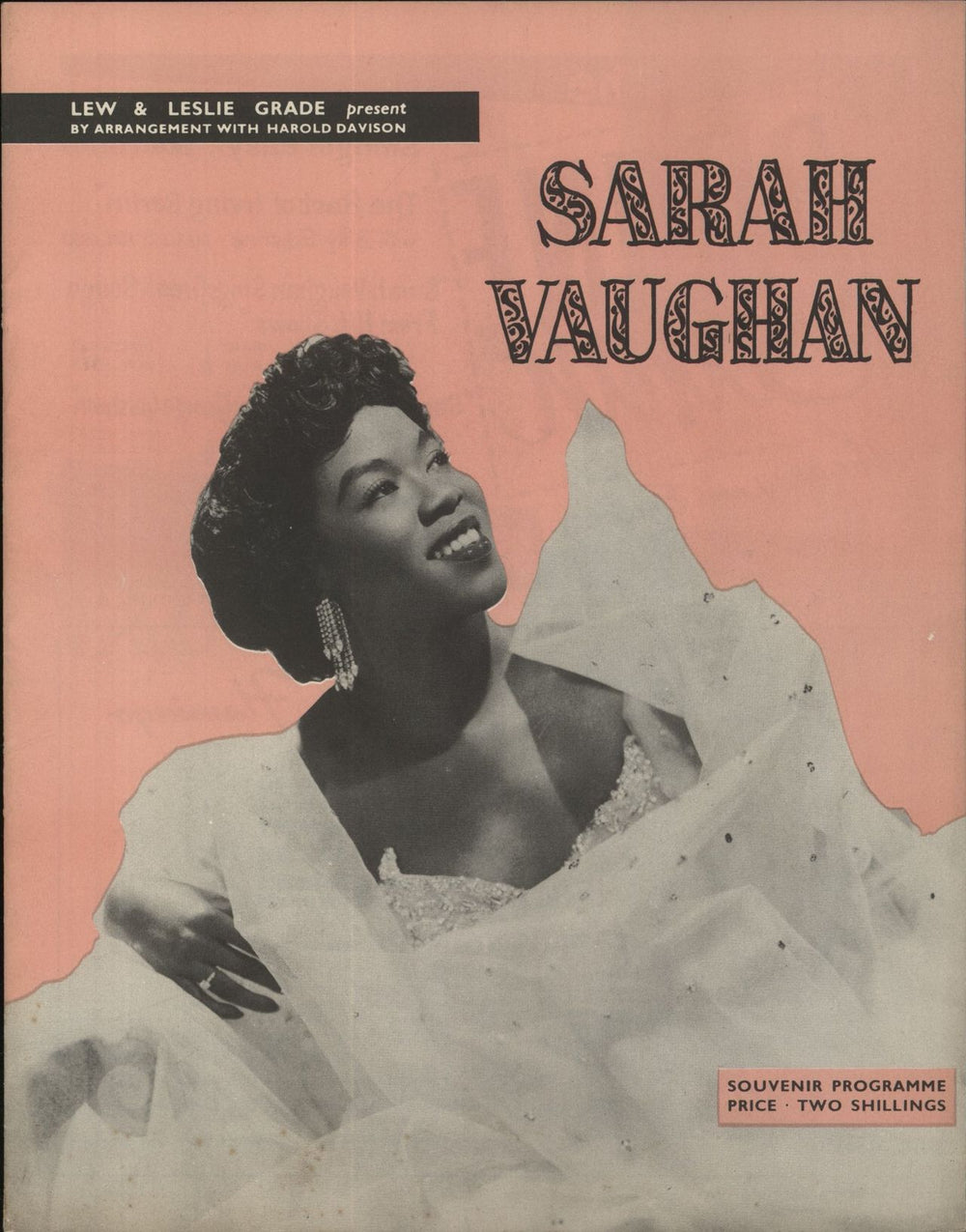 Sarah Vaughan Souvenir Programme UK tour programme CONCERT PROGRAMME