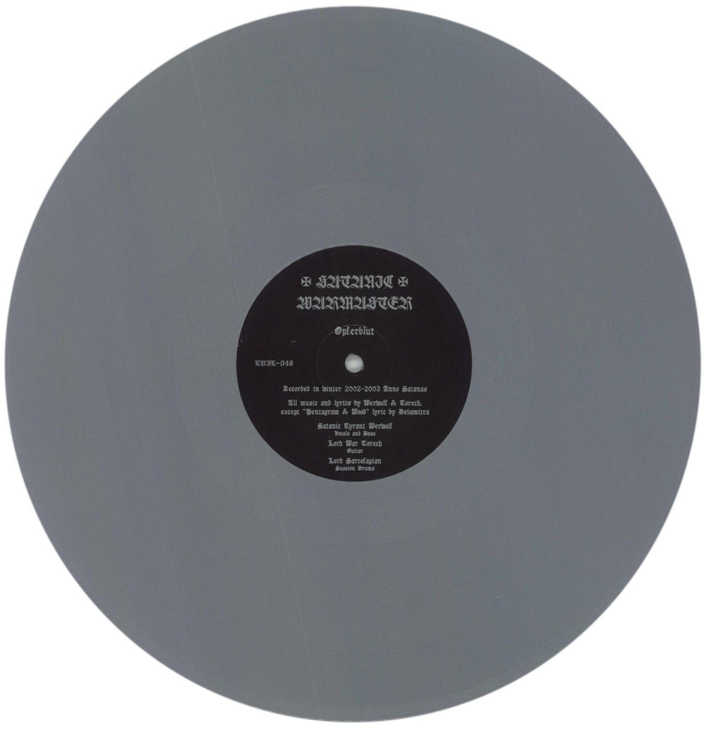 Satanic Warmaster Opferblut - Silver Vinyl Finnish vinyl LP album (LP record) 7F6LPOP863291